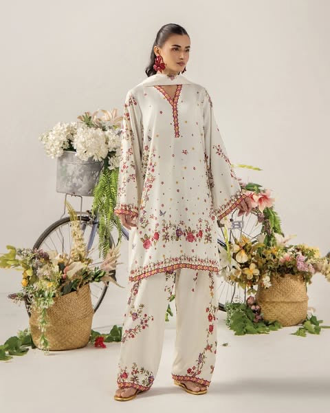 Rosabellé-Ivory Bloom Floral Lawn Printed 3-Piece Suit