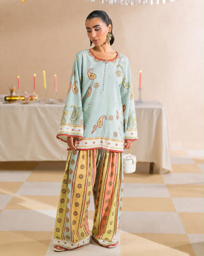 Mint Paisley Heritage Lawn Printed 2-Piece Suit