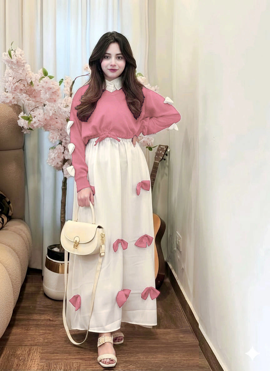 Bow-Accent Knit & Maxi Set