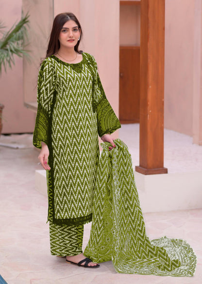 Zig-Zag Printed 3-Piece Lawn Set