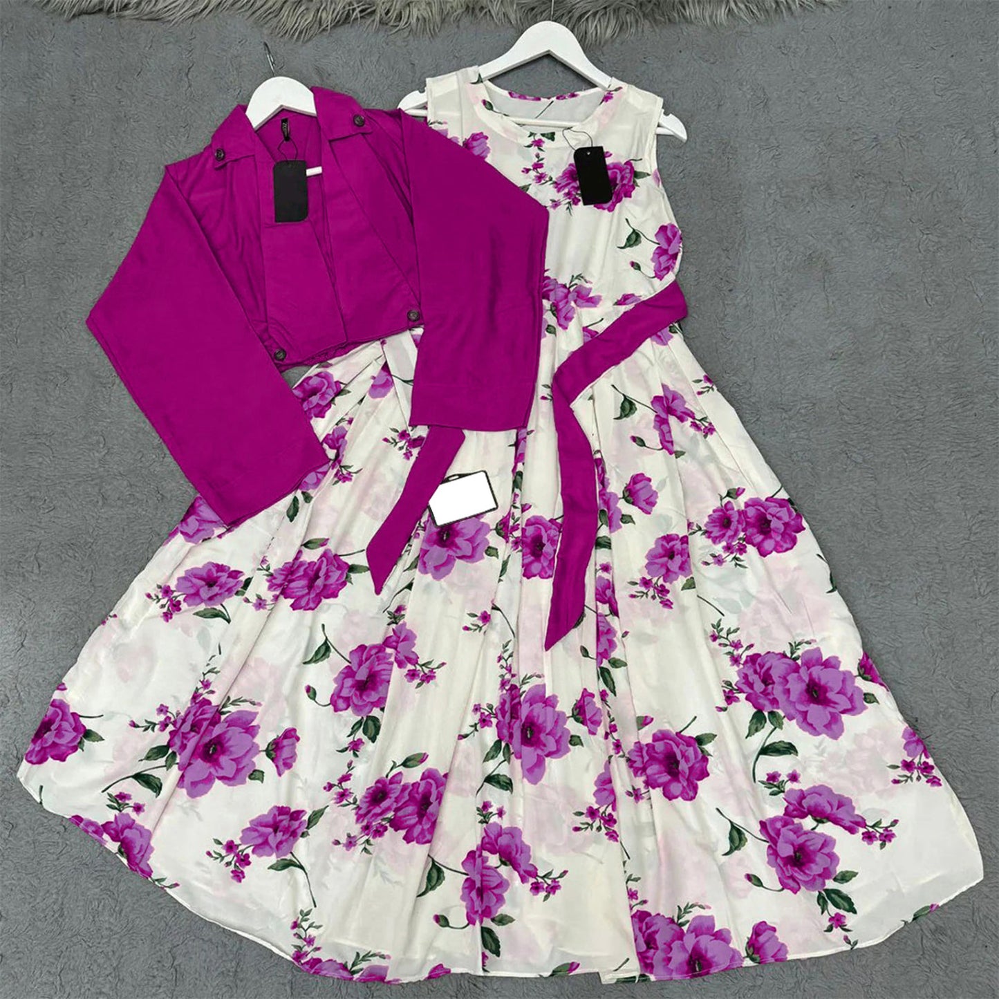 Digital Printed Maxi with Cotton Koti (2-Piece Set)