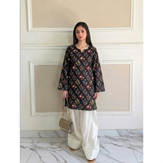 Premium Swiss Lawn Digital Printed Kurti with Classic Farshi Shalwar Set – 2-Piece