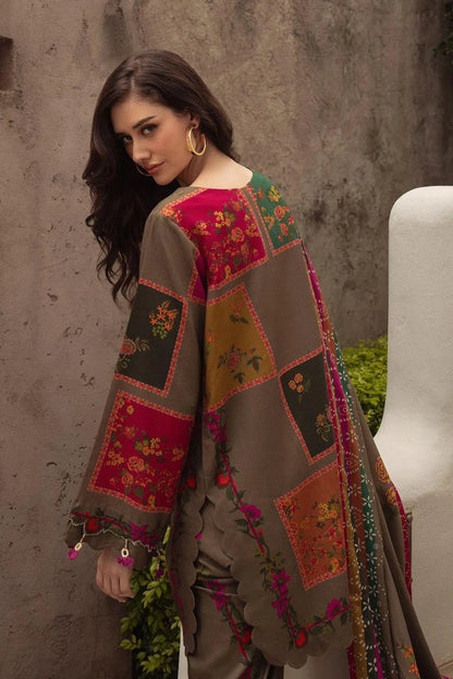 Vintage Mosaic Floral Printed Lawn Suit with Dupatta – 3 Piece