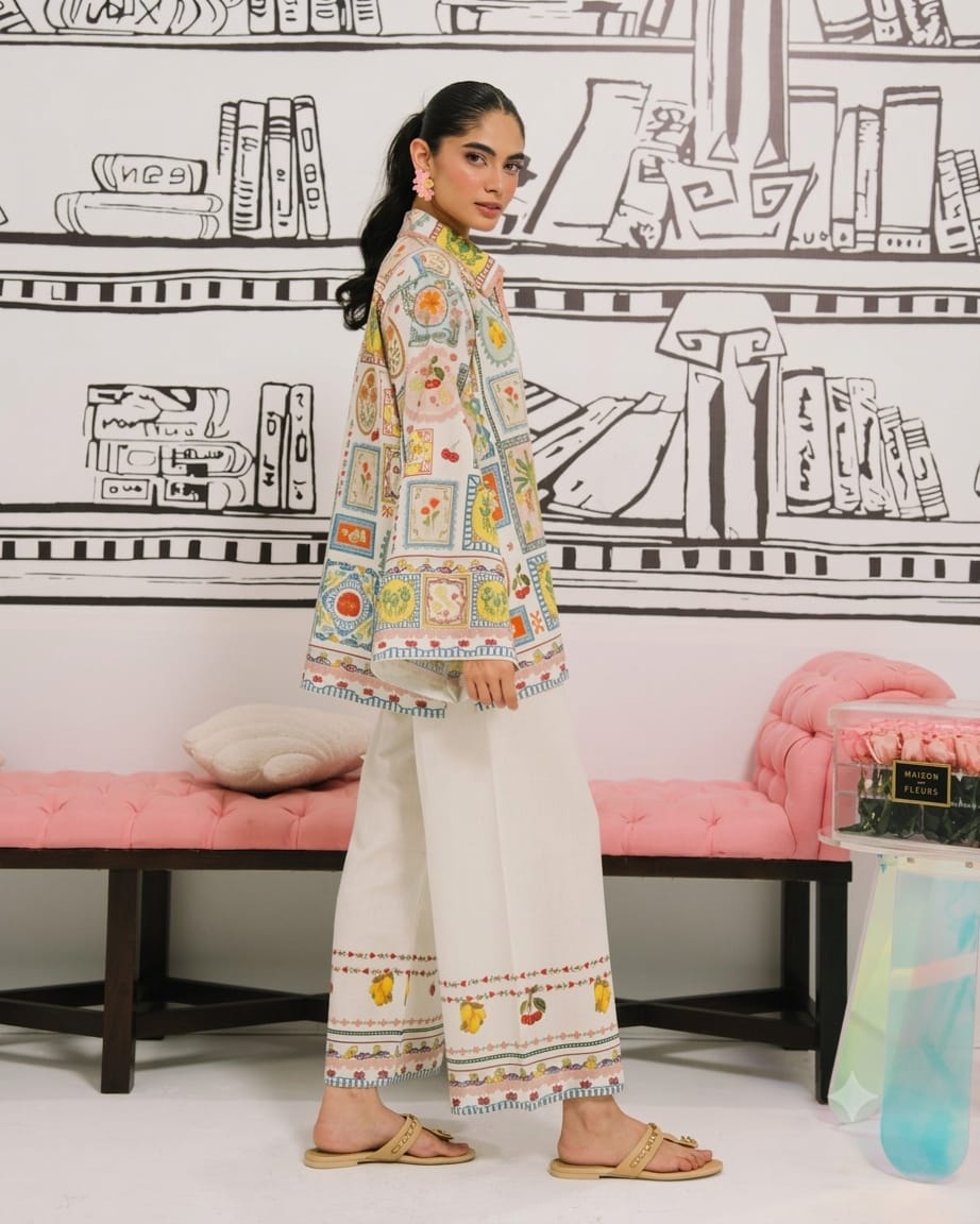 Vintage Postcard – 3-Piece Printed Lawn Suit