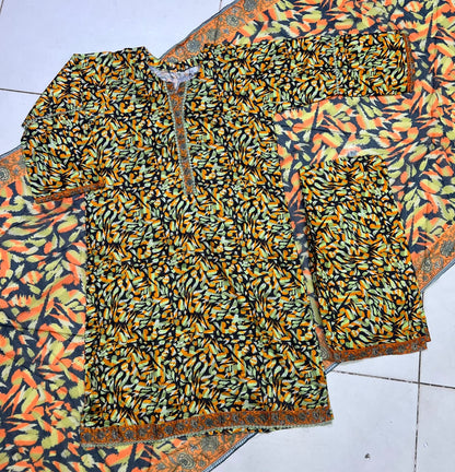 Amber Abstract Printed Pure Lawn 3-Piece Stitched Suit