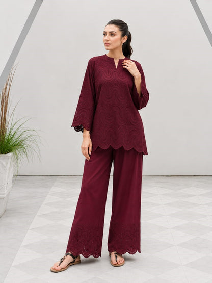 All-Over Chikankari Embroidered Cotton Suit (2PC)