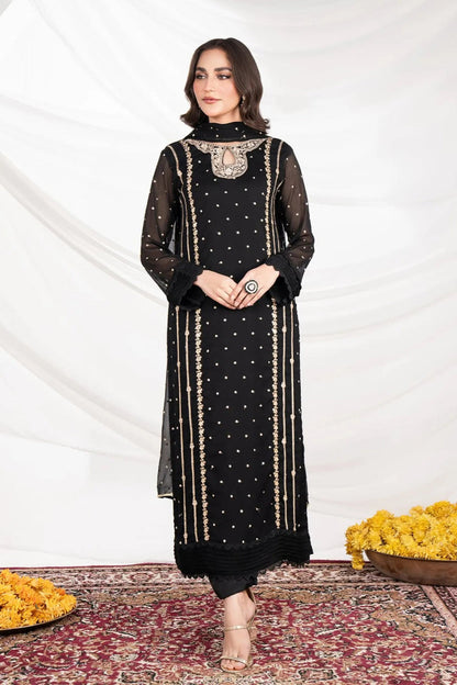 Sequence & Thread Embroidered Organza Suit – 3 Piece