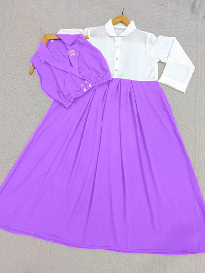 Chic Double Coat Jacket & Collared Maxi Set (2PC)