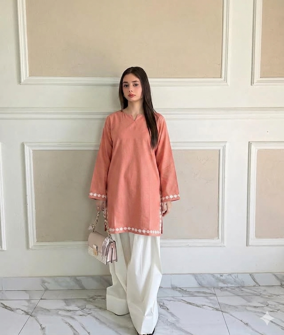 Effortless Elegance: Embroidered Cotton Set in Multiple Colors