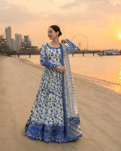 Most Viral Hania Amir Style Printed Maxi 3PC set