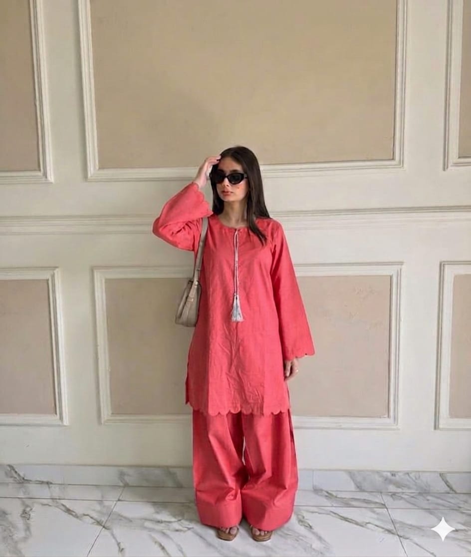 Umbrella Hem Co-ord Set | 2-Piece Cotton Tunic & Farshi Shalwar