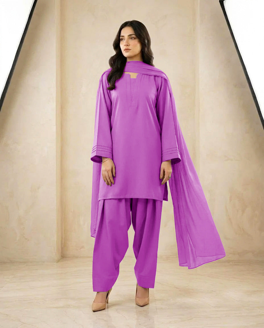 Plain three piece