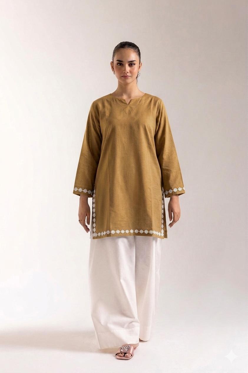 Effortless Elegance: Embroidered Cotton Set in Multiple Colors