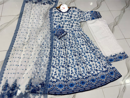Most Viral Hania Amir Style Printed Maxi 3PC set