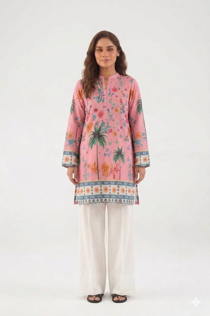 Tropical Rose Palm Kurta & Farshi Shalwar