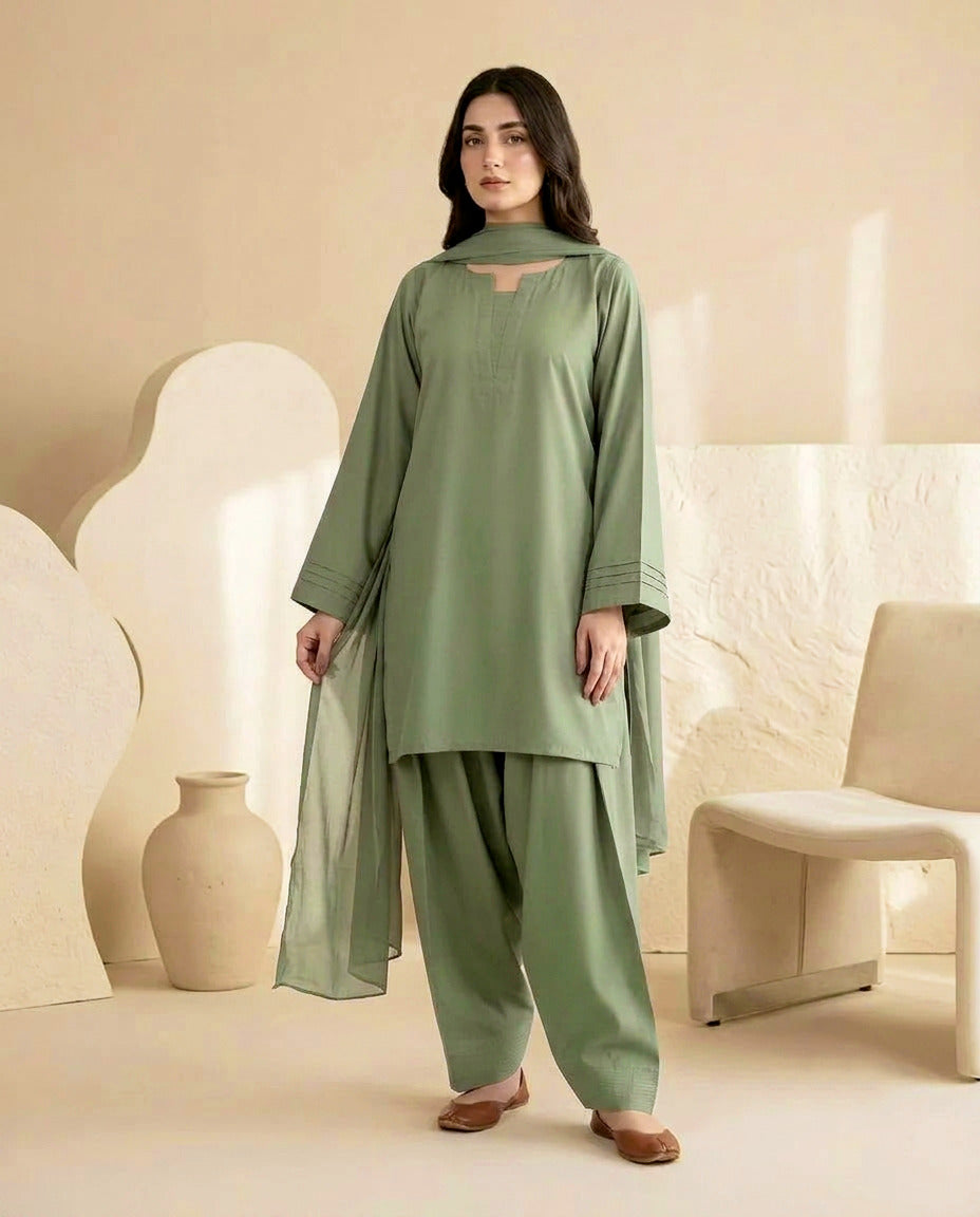 Plain three piece