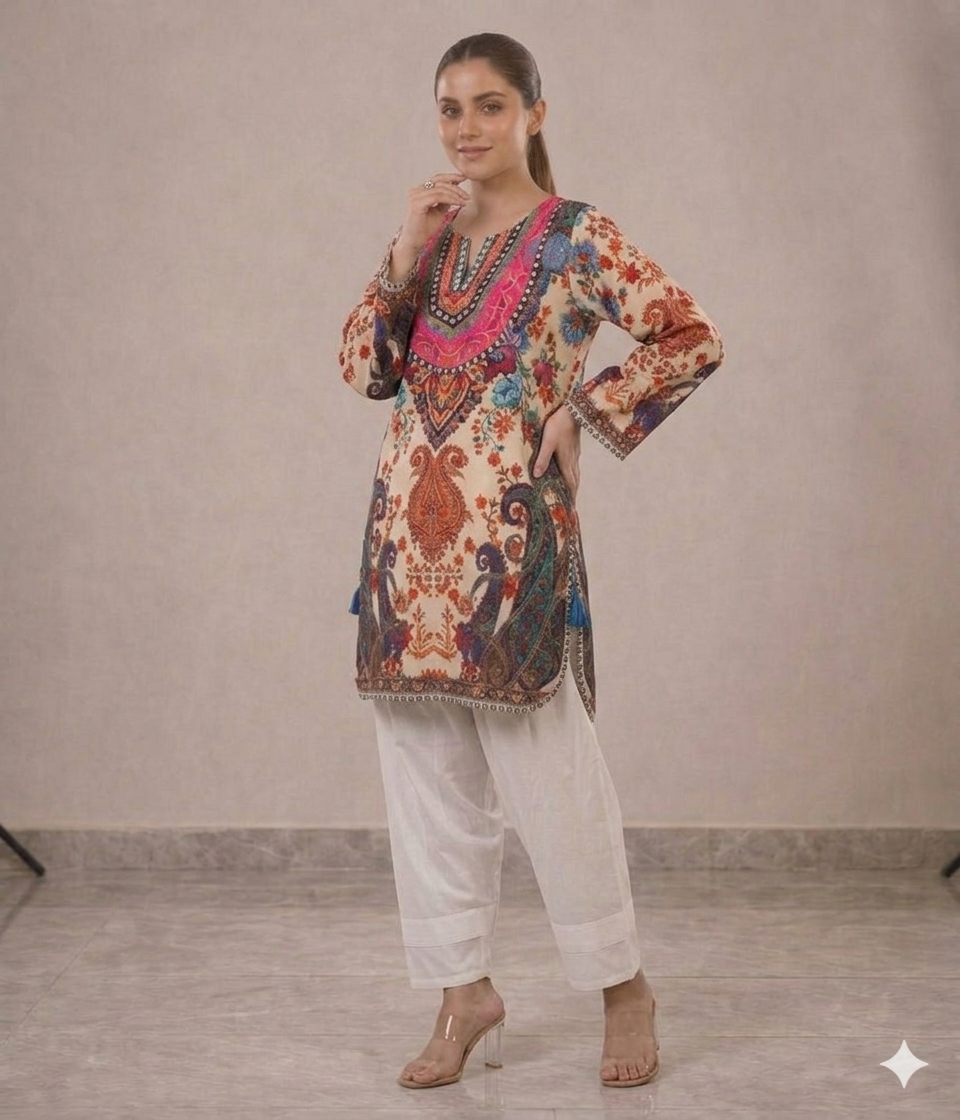 Royal Peacock Kaleidoscope Kurta & Farshi Shalwar