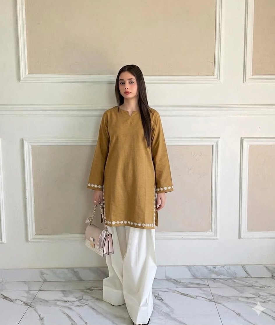 Effortless Elegance: Embroidered Cotton Set in Multiple Colors